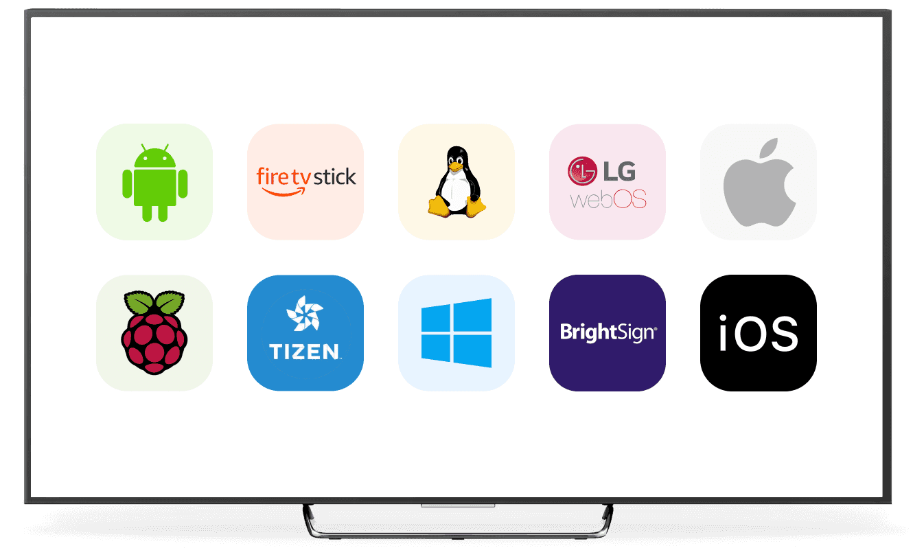 Pickcel digital signage player running on multiple operating systems