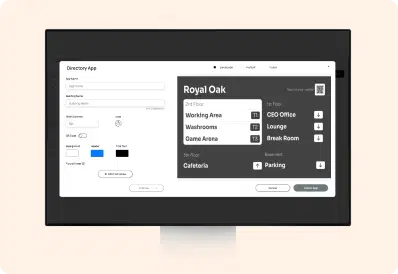 Building Directory App configuration screen