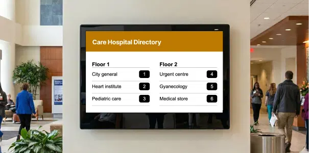 Hospitals and healthcare facilities using building directory on digital signage