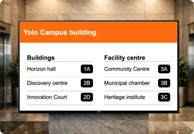 Publish Building Directory content to screens