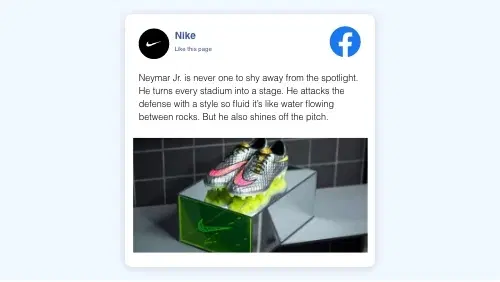 digital signage Facebook Plus app preview showing posts in one layout style
