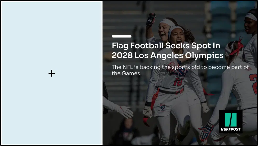 Step 2: Digital signage software interface showing composition window with HuffPost News app feed