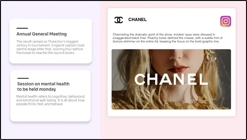 Step 3: Digital signage software interface showing composition window with Instagram Plus app feed