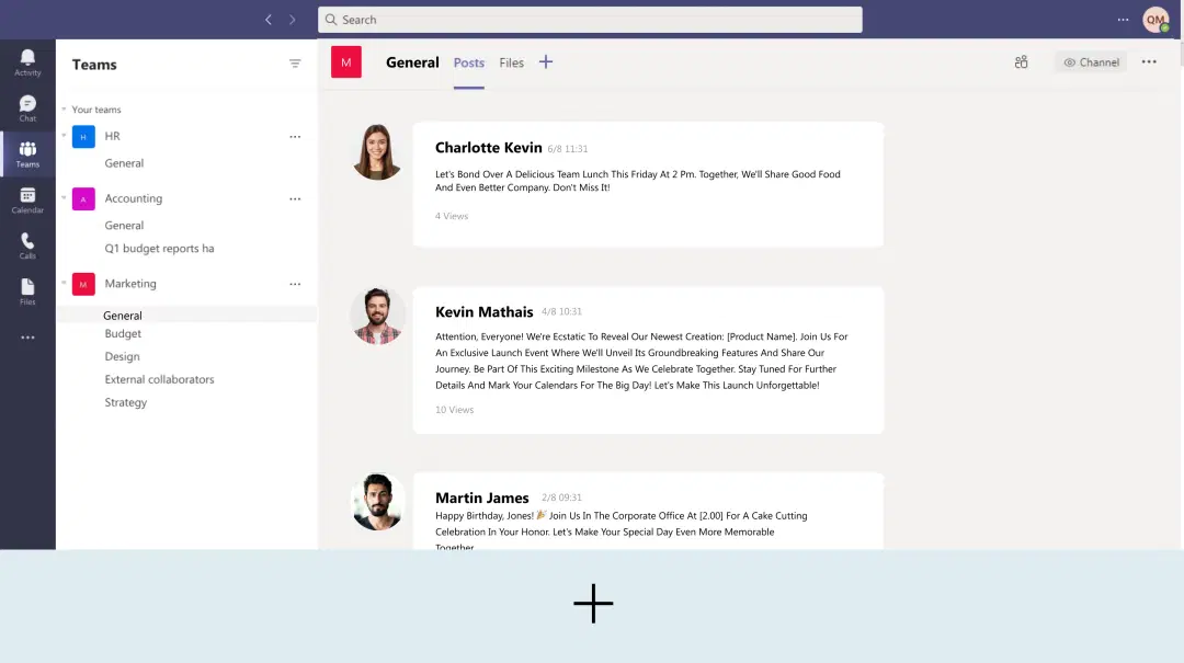 step 2 digital signage software interface showing composition window with microsoft app feed being displayed on the top