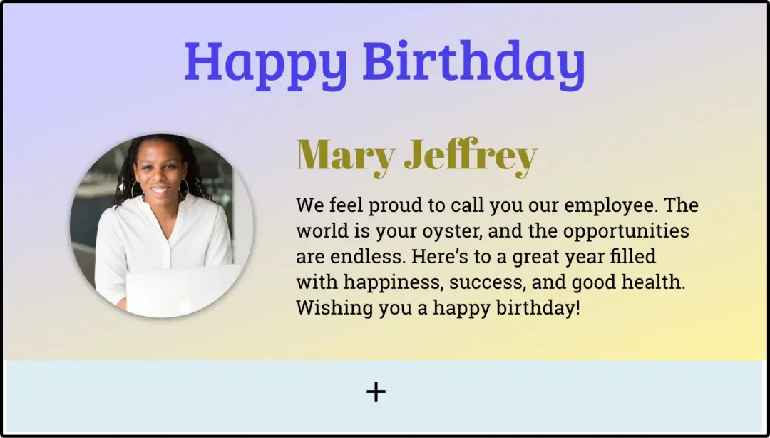 Step 2: Digital signage software interface showing composition window with People Space App feed being displayed on the top