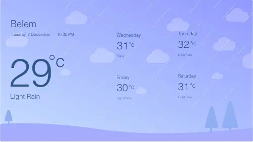 Weather app layout preview showing weather information in style 1