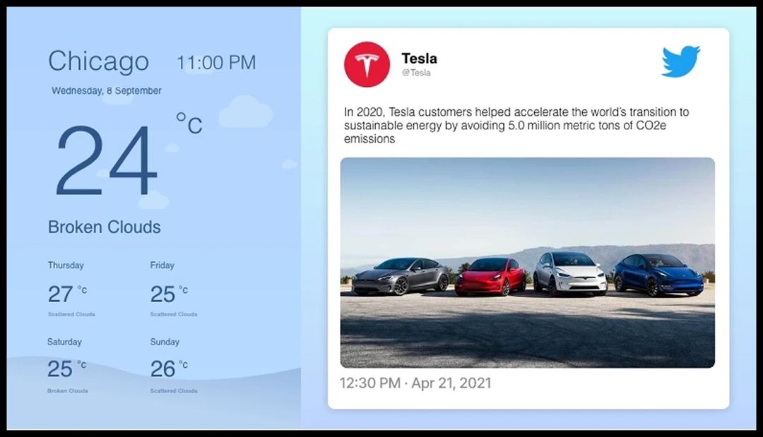 Step 3: Digital signage software interface showing composition window with Weather App feed