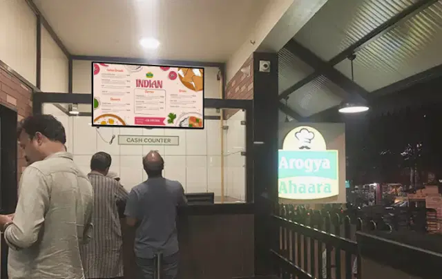 aroy ahaara restaurant using Pickcel's custom digital signage software to manage their menus remotely