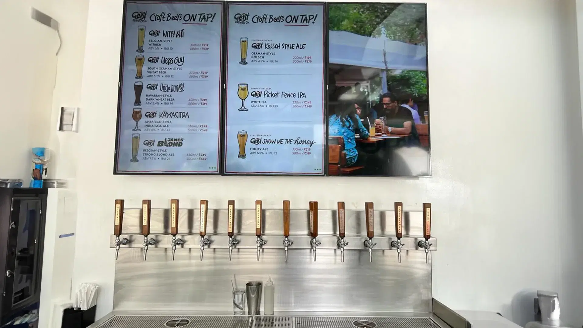 Geist Brewing Co. using Pickcel digital signage for content showcase