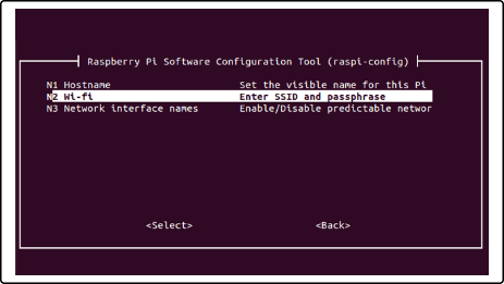 Raspberry Pi Configuration - Wi-Fi Selection