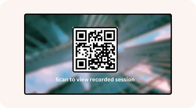 A digital signage screen showing conference resource access