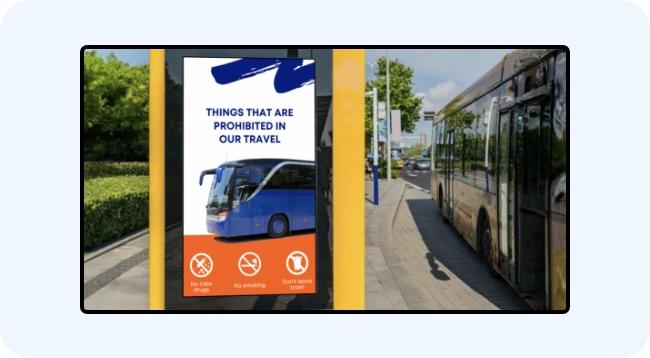 Safety and emergency information on digital signage screen