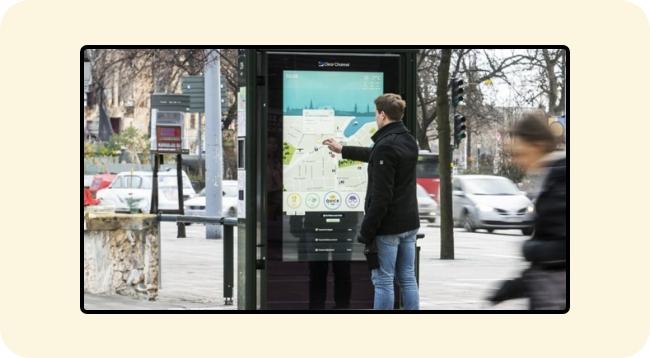 Entertainment content on digital signage screen