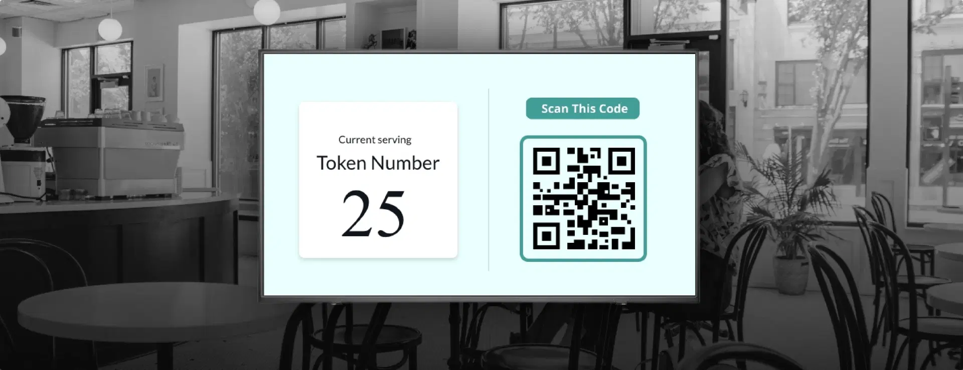 Digital Signage screen at office canteen displaying token information using Pickcel's Software