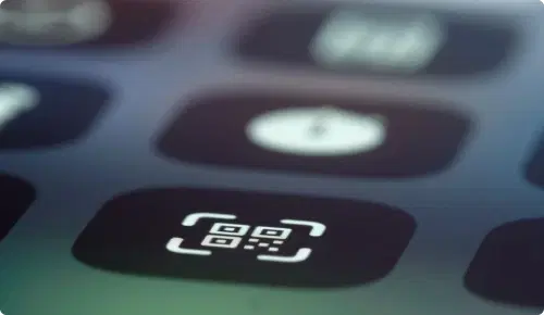 mobile screen displaying qr code to be integrated with prebulid integrations from Pickcel