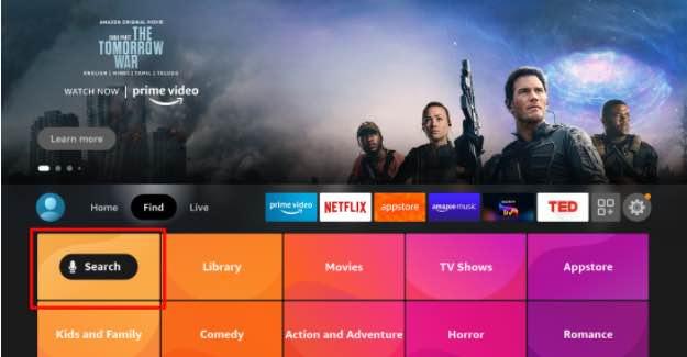 Search option on Fire TV