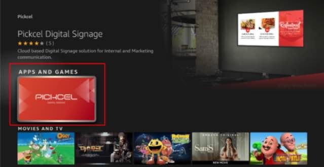 Select Pickcel app from results