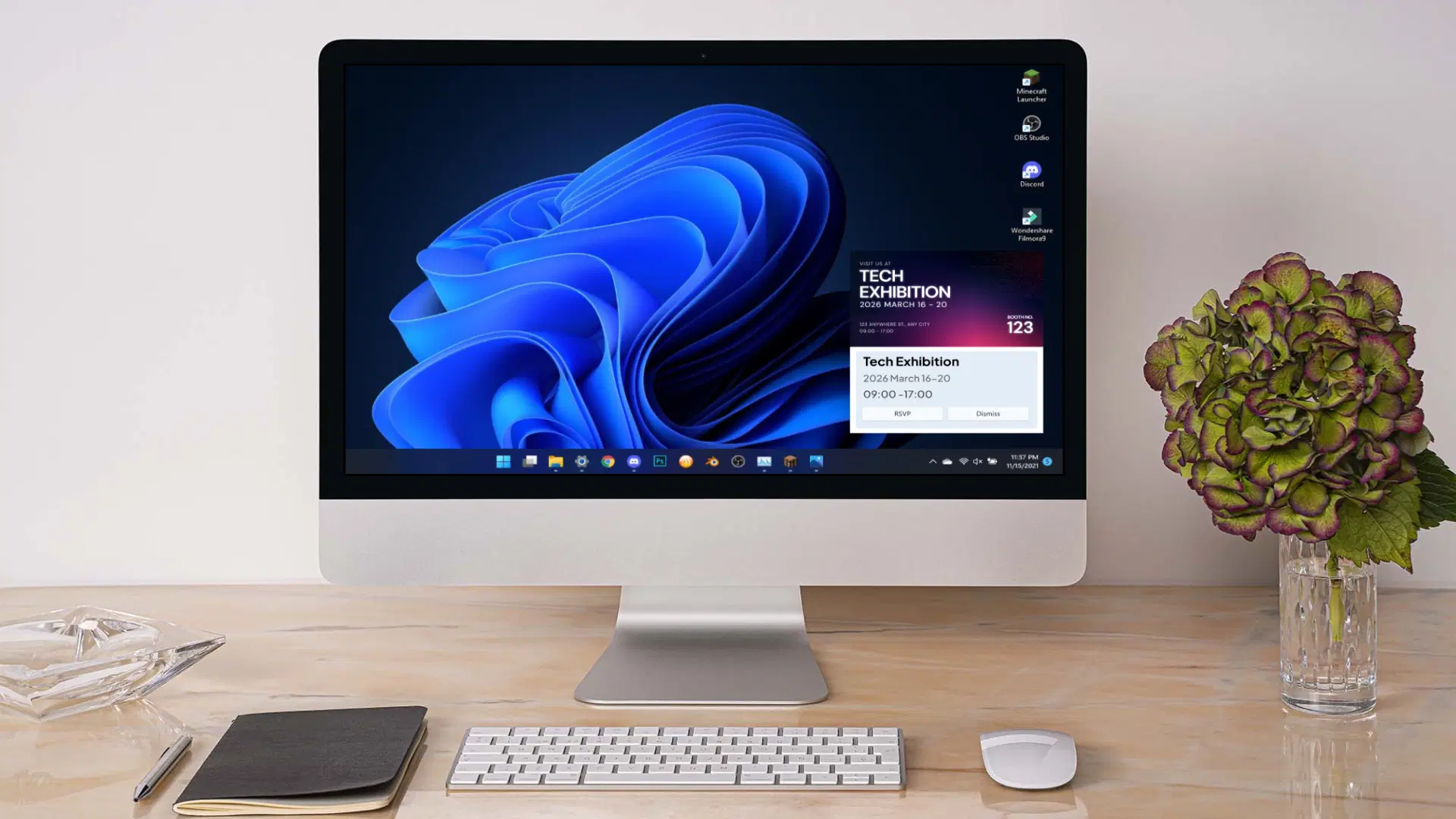 IT system outage desktop alert example