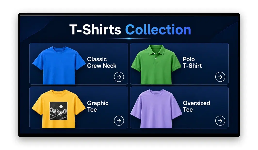 Retail kiosk showing product catalogue interface for self-service discovery