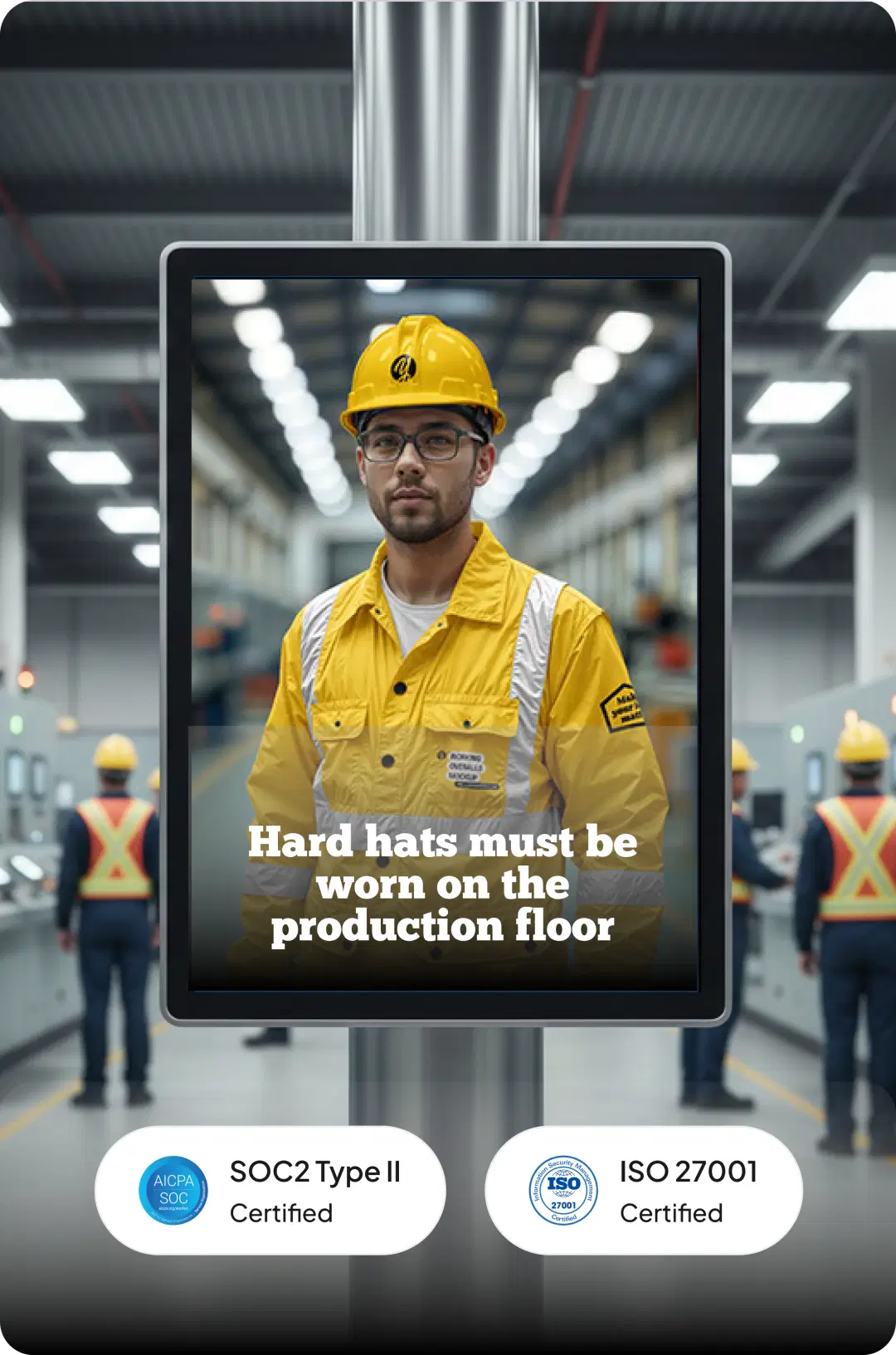 Government agency using Pickcel on-premise digital signage for internal communications in a restricted building