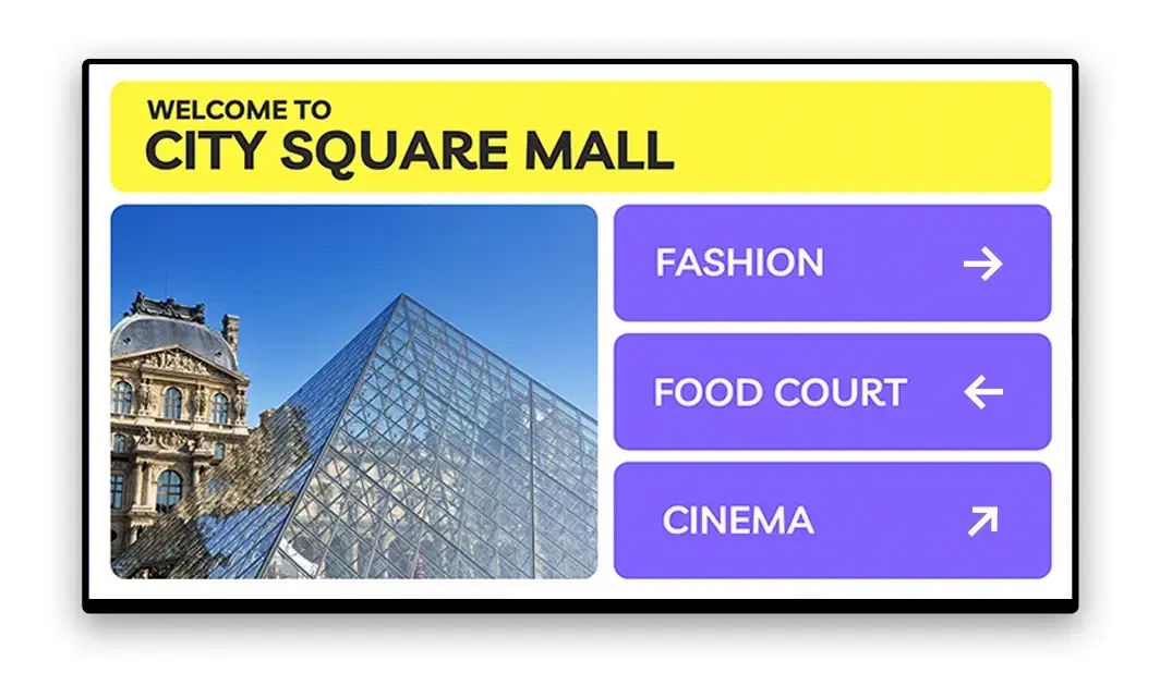 Retail interactive display at self-service kiosk in store
