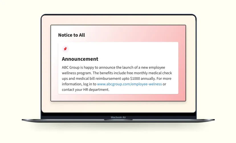 Bulletin board app edit screen to preview quick changes before displaying on screens