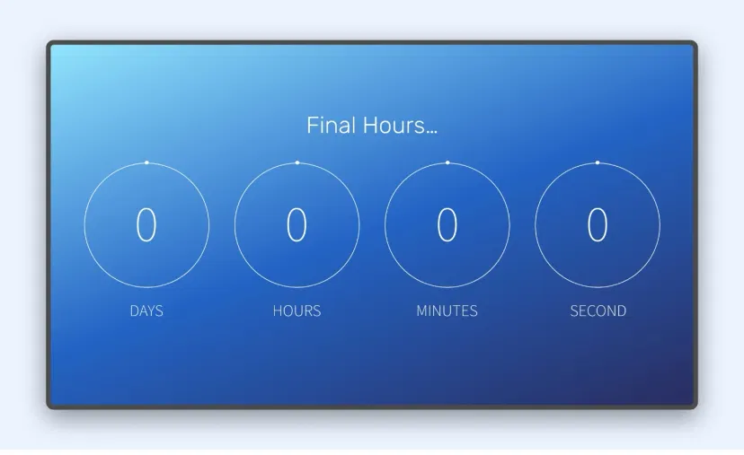 Countdown Timer app feed preview showing timer along custom text as Final Hours