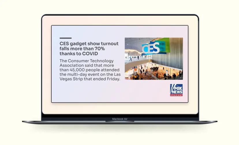 Fox News app preview screen to check how will the app content look in the digital signage screen before publishing Fox News app preview screen to check how will the app content look in the digital signage screen before publishing