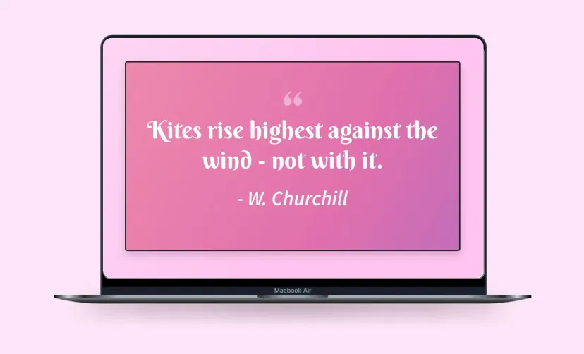 Quotes app edit screen to preview quick changes before displaying on screens.