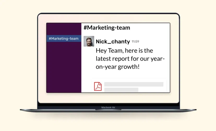 Slack app preview screen to check how will the app content look in the digital signage screen before publishing