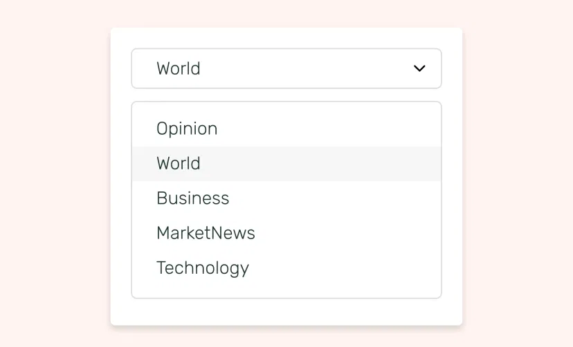 WSJ news topics selection