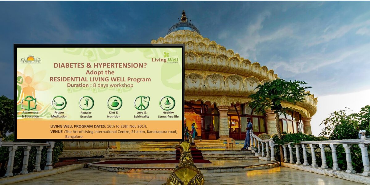 Art of Living center digital signage showing announcements and schedules powered by Pickcel