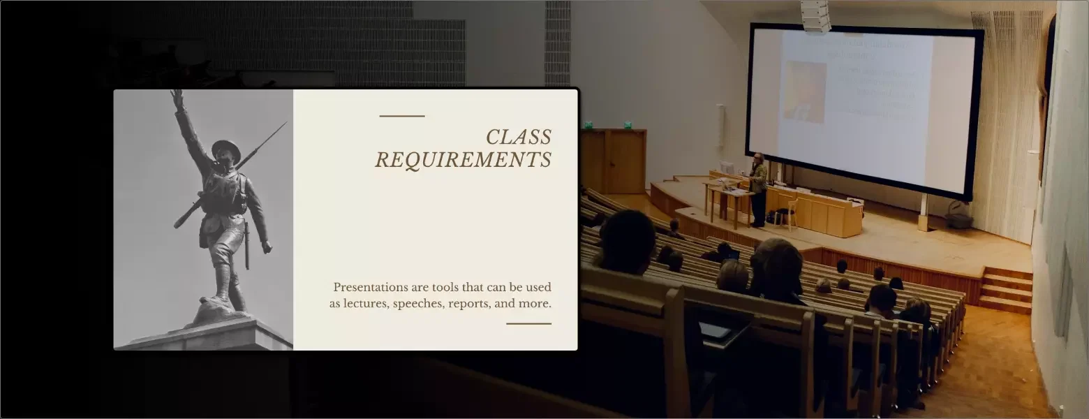 Christ University classroom equipped with digital signage displaying presentation about the ongoing lecture