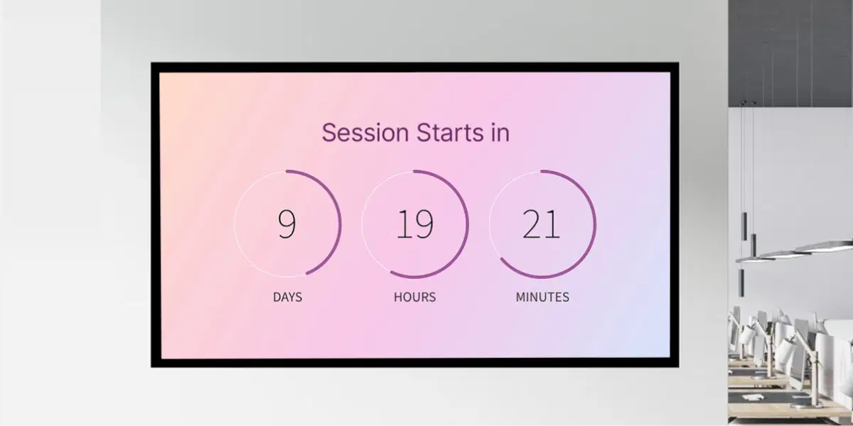 Corporate and events using countdown timer on digital signage Corporate and events using countdown timer on digital signage