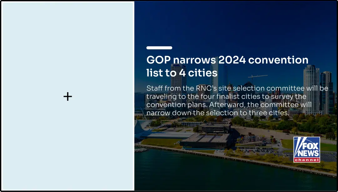 Step 2: Digital signage software interface showing composition window with Fox News app feed being displayed on the right Step 2: Digital signage software interface showing composition window with Fox News app feed being displayed on the right