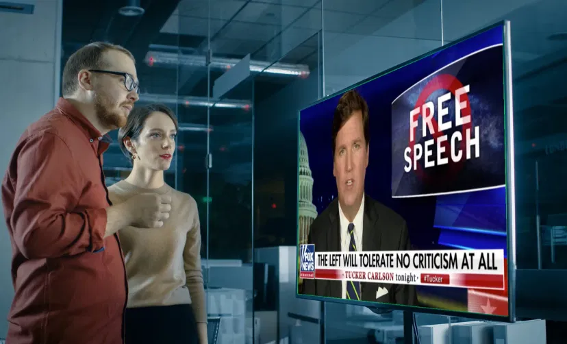 Digital signage at a corporate office cafe displaying live TV news channel from Live DTH app Digital signage at a corporate office cafe displaying live TV news channel from Live DTH app