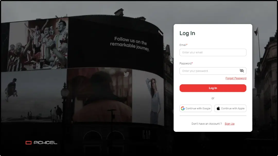 Step 3: Digital signage software interface login page Step 3: Digital signage software interface login page
