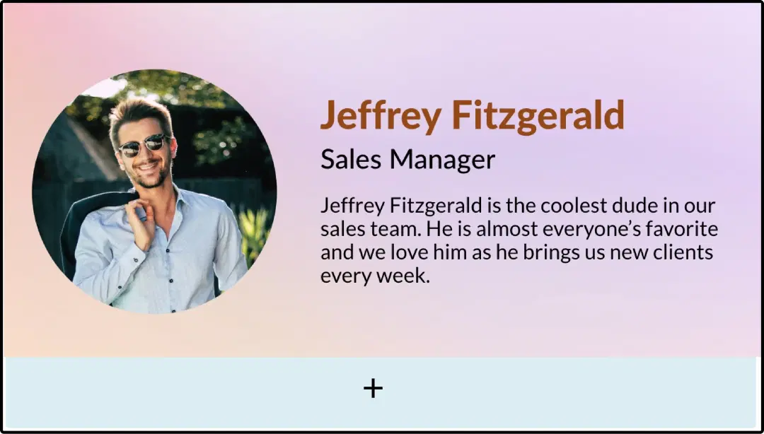 Step 2: Digital signage software interface showing composition window with Meet Your Team app feed being displayed on the top Step 2: Digital signage software interface showing composition window with Meet Your Team app feed being displayed on the top