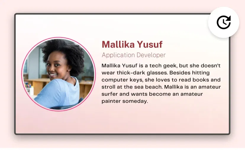 Meet Your Team app interface with the option to update the team profiles quckily Meet Your Team app interface with the option to update the team profiles quckily