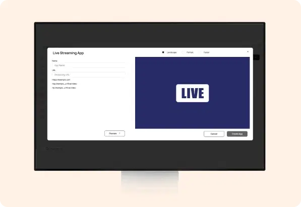 Stream App configuration screen Stream App configuration screen