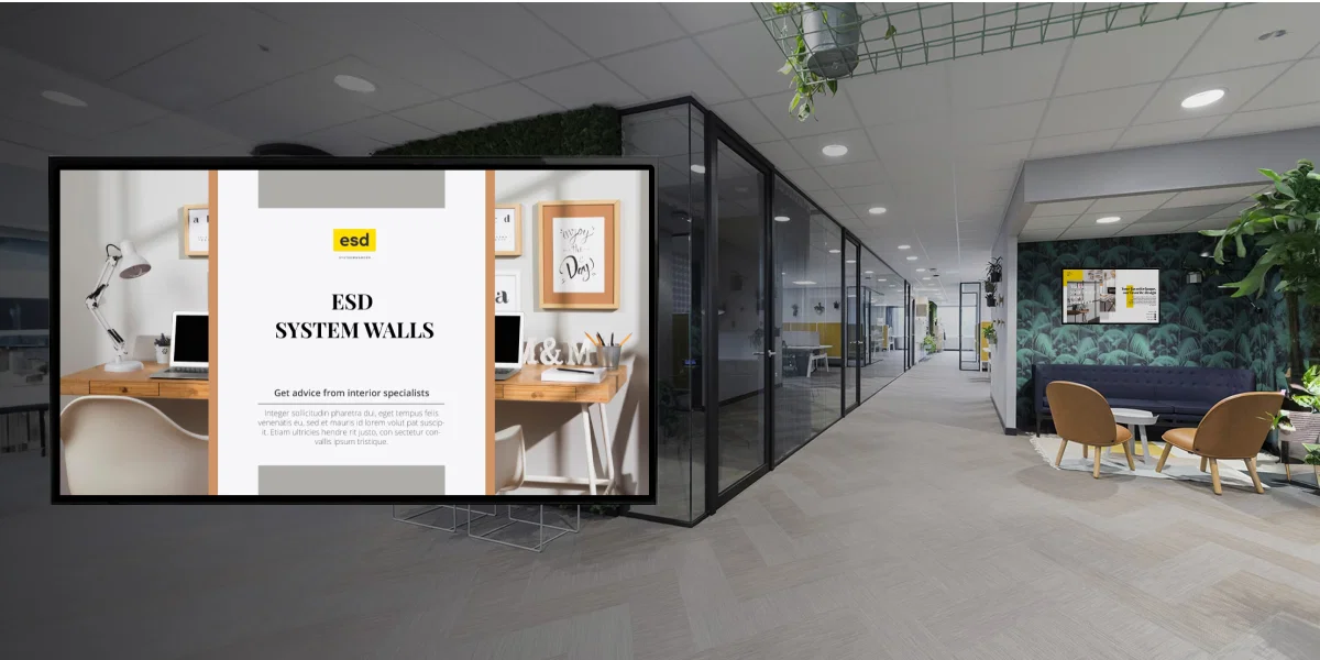 Geewongers digital signage with Pickcel Geewongers office showcasing digital signage managed by Pickcel