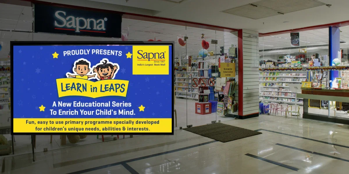 Sapna Book House case study Sapna Book House digital signage banner