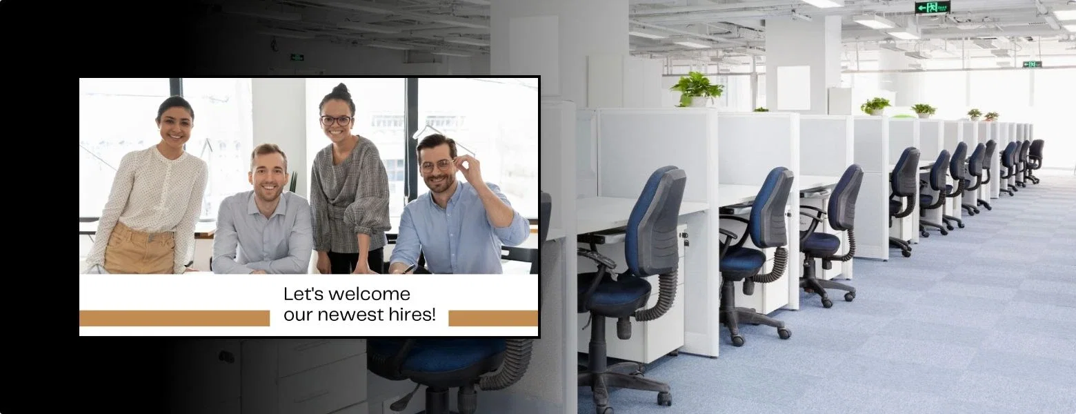 Hindustan Unilever corporate communication digital signage Hindustan Unilever office displays managed with Pickcel digital signage software to display internal communication content.