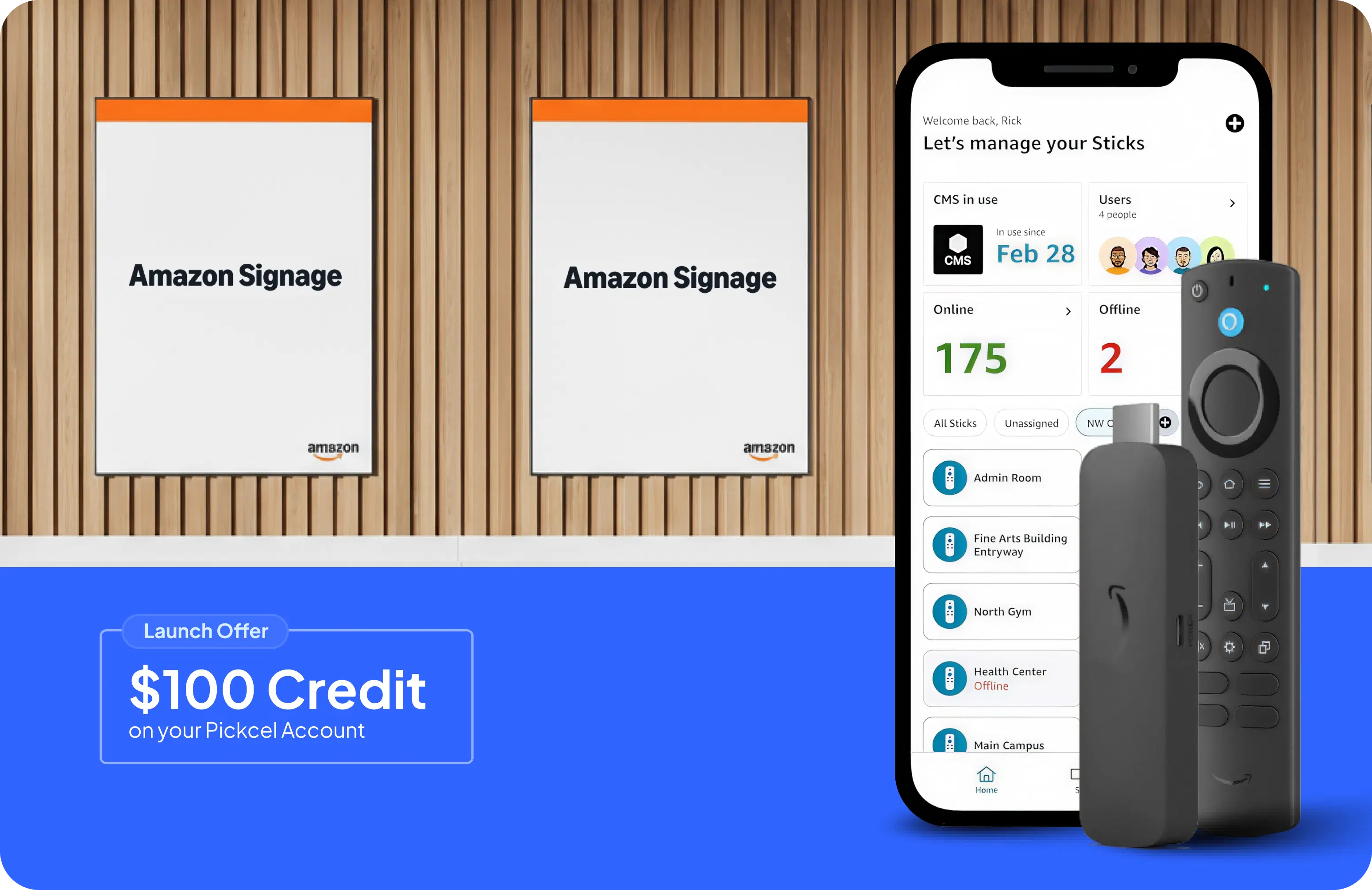 Amazon Signage Stick with Pickcel Amazon Signage Stick with Pickcel