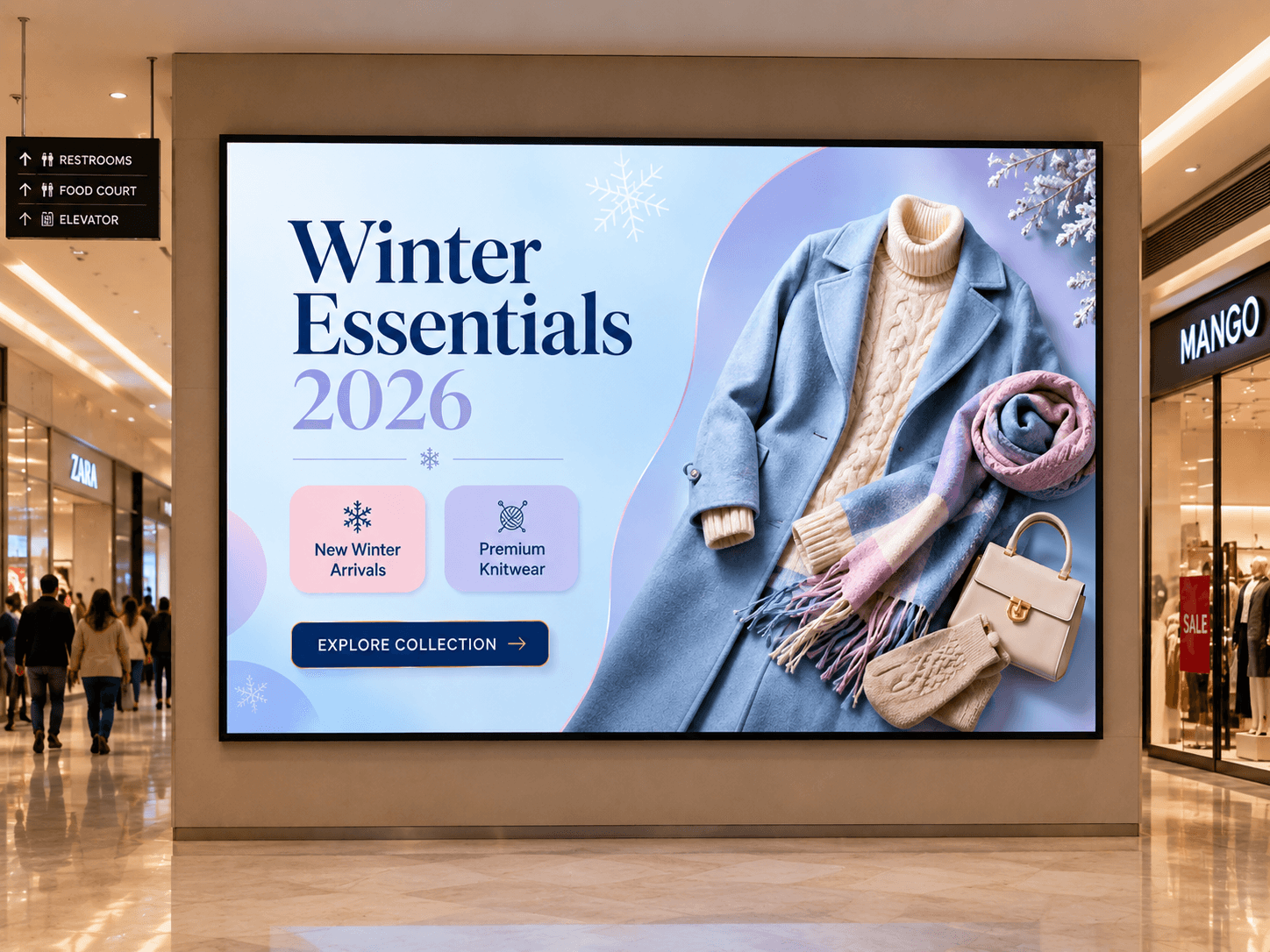 Shopping mall digital signage displays Shopping mall digital signage displays