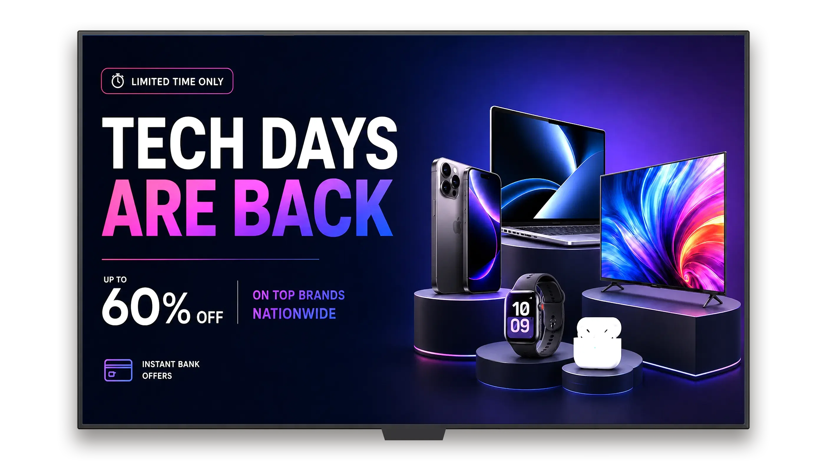 Pickcel digital signage for electronics stores — product spec and pricing screens in retail environment Pickcel digital signage for electronics stores — product spec and pricing screens in retail environment