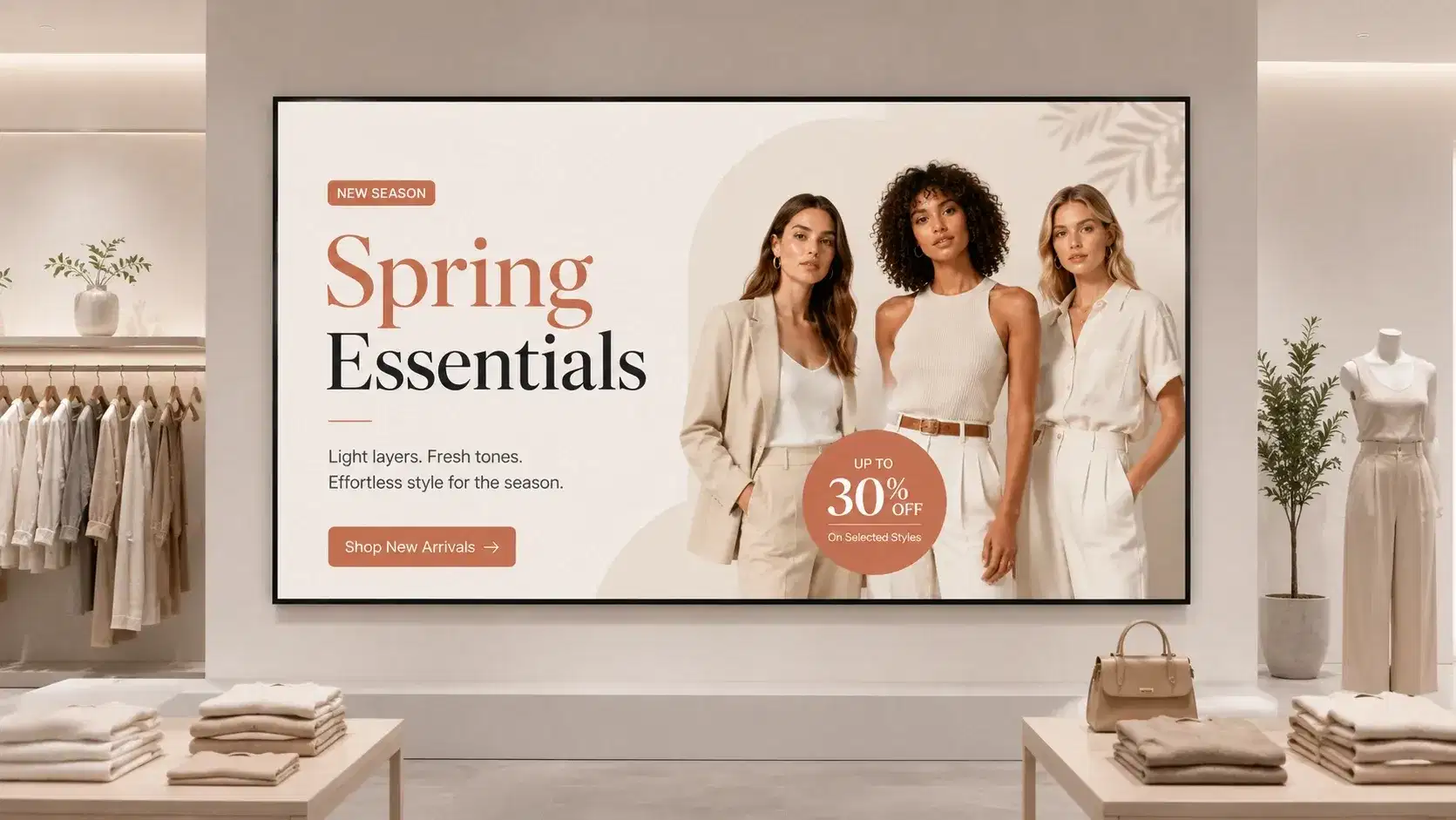 Fashion retail operations manager using Pickcel to push campaign content to all store screens Fashion retail operations manager using Pickcel to push campaign content to all store screens