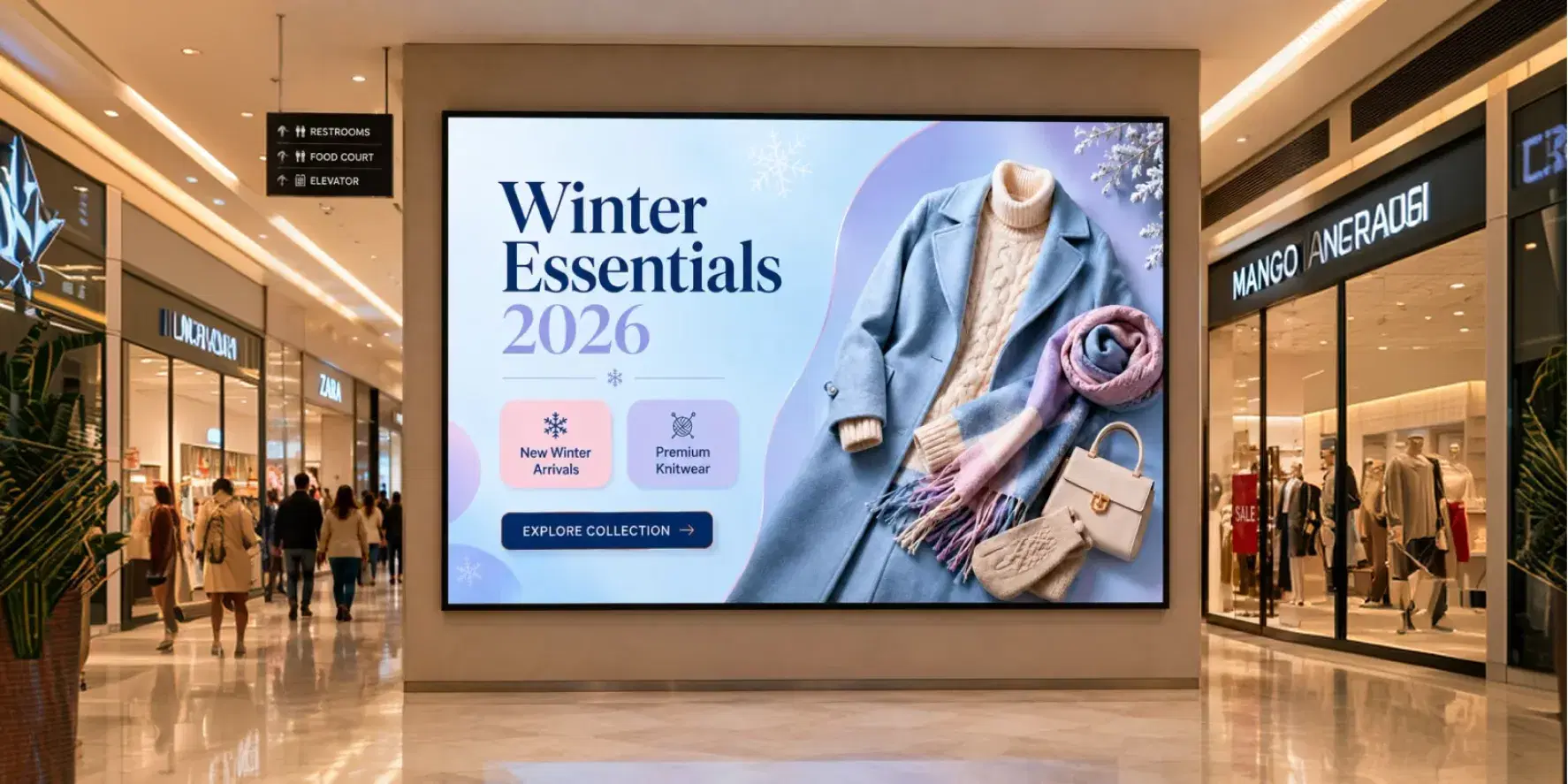Shopping mall digital signage displays Shopping mall digital signage displays