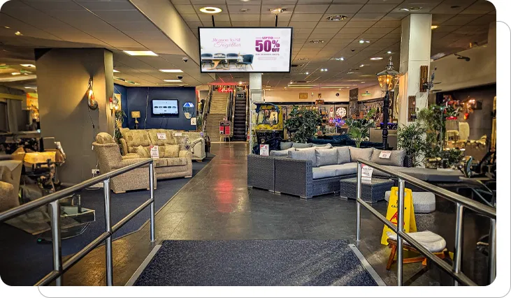 Digital signage improving decision making in furniture stores Digital signage improving decision making in furniture stores