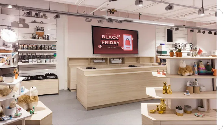 Digital signage showcasing visual storytelling for gift stores Digital signage showcasing visual storytelling for gift stores